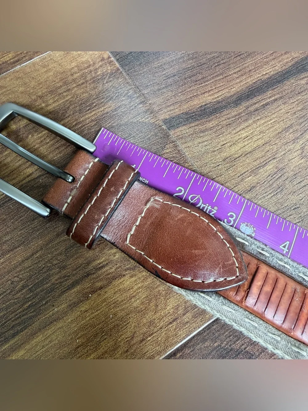 Bench Craft Leather and Cotton Webbing Belt Made in Canada Size 34
